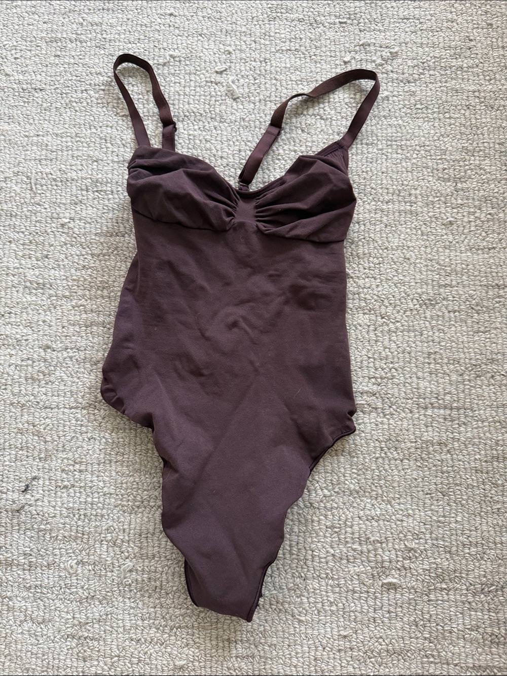SKIMS Chocolate Brown Scoop Neck Bodysuit